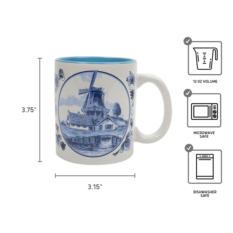 Delft Blue Dutch Windmill Coffee Cup