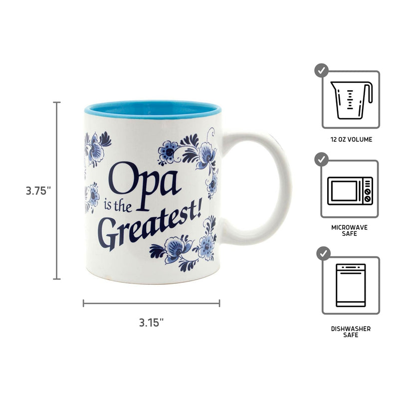 "Opa is the Greatest" - Blue Ceramic Coffee Mug