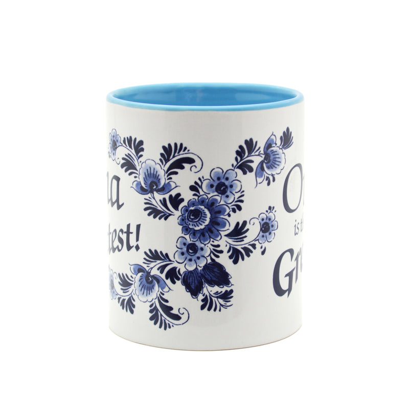 "Oma is the Greatest" German Blue Ceramic Coffee Mug - OktoberfestHaus.com