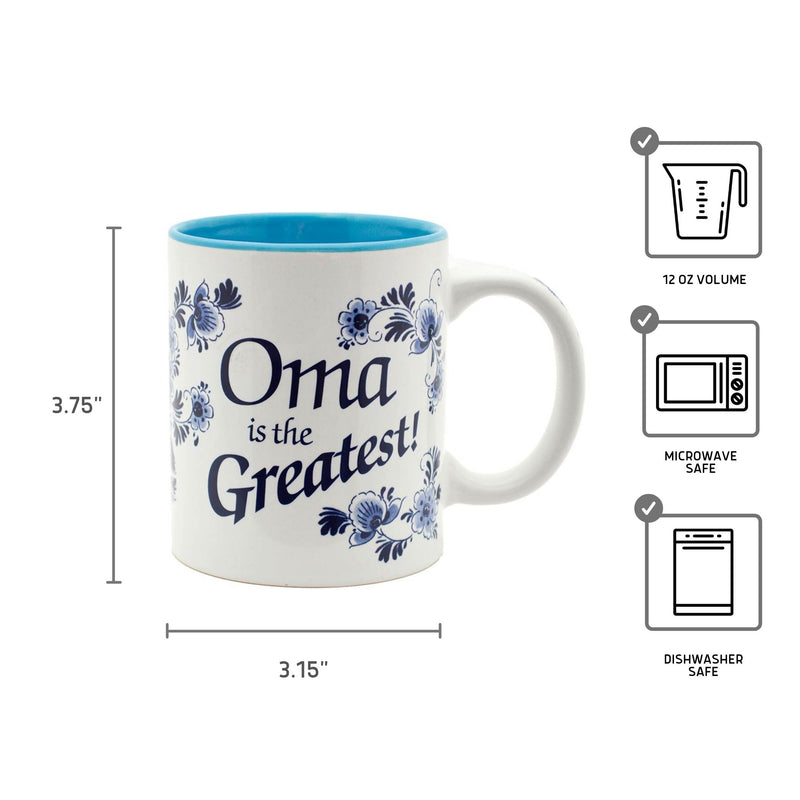 "Oma is the Greatest" - Blue Ceramic Coffee Mug