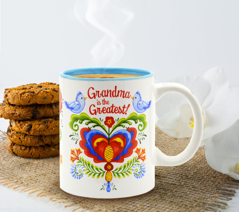 "Grandma is the Greatest" - Bird Design Ceramic Coffee Mug