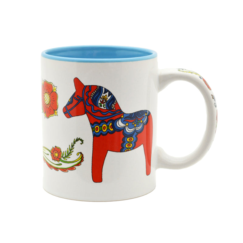 Red Dala Horse Ceramic Coffee Mug - 1 - OktoberfestHaus.com