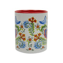 Artistic Lovebirds and Rosemaling Ceramic Coffee Cup