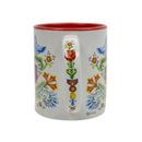 Artistic Lovebirds and Rosemaling Ceramic Coffee Cup