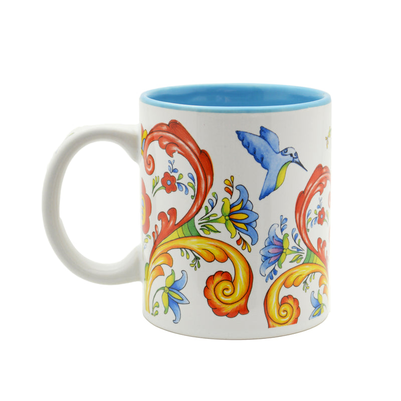 Rosemaling & Hummingbird Ceramic Coffee Mug - 4 - OktoberfestHaus.com