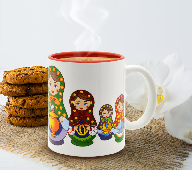Russian Nesting Doll Ceramic Coffee Mugs