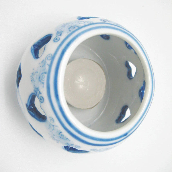 Ceramic Blue: Votive Candleholder With Hearts - OktoberfestHaus.com
 - 2