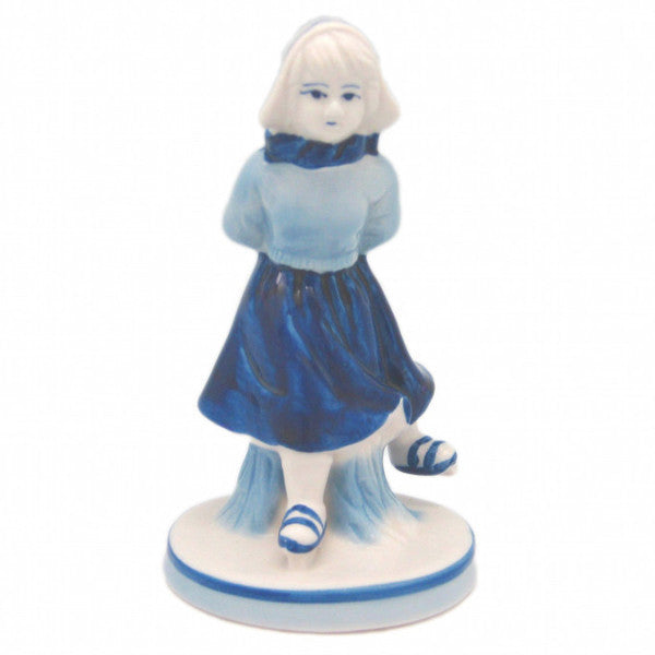 Blue and White Figurine: Dutch Girl Skater - OktoberfestHaus.com
 - 1