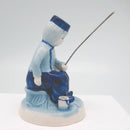 Blue and White Figurine: Dutch Boy Fishing - OktoberfestHaus.com
 - 4