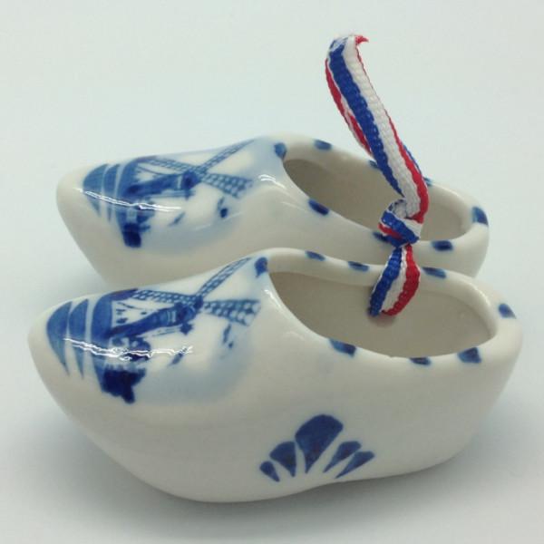 Delft Blue Wooden Clogs Pair with Windmill Design - 1.5 inches, 2.5 inches, 3 inches, 3.5 inches, 4 inches, 5 inches, 5.5 inches, Ceramics, CT-600, Decorations, Delft Blue, Dutch, Home & Garden, Netherlands, PS-Party Favors, PS-Party Favors Dutch, shoes, Size, Top-DTCH-A, Wooden Shoe-Ceramic, Wooden Shoes-Souvenir - 2