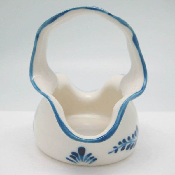 Blue and White Fluted Shaped Ceramic Basket - OktoberfestHaus.com
 - 2