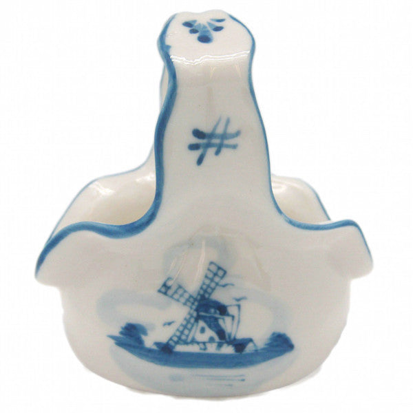 Blue and White Fluted Shaped Ceramic Basket - OktoberfestHaus.com
 - 1