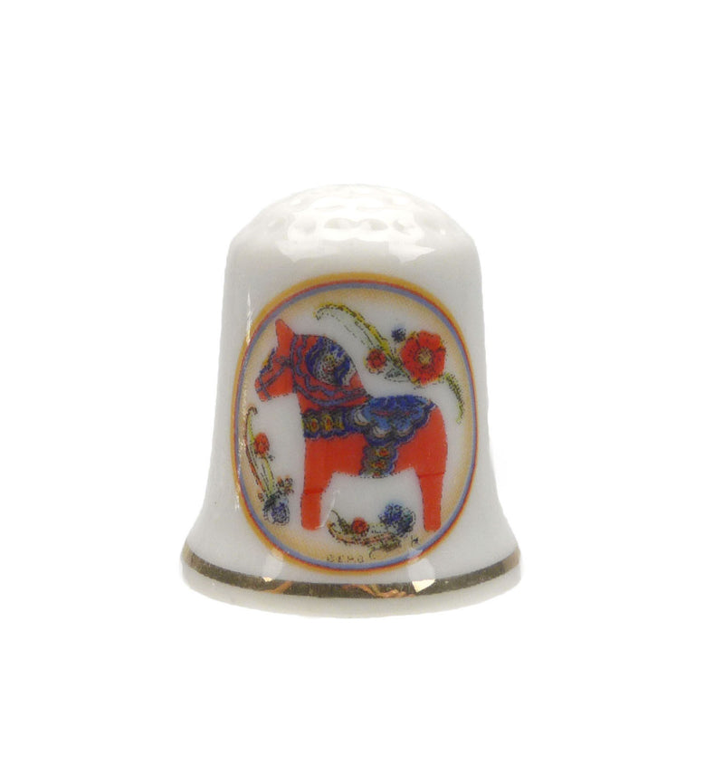 Dala Horse Souvenir Thimble Red - OktoberfestHaus.com
 - 1