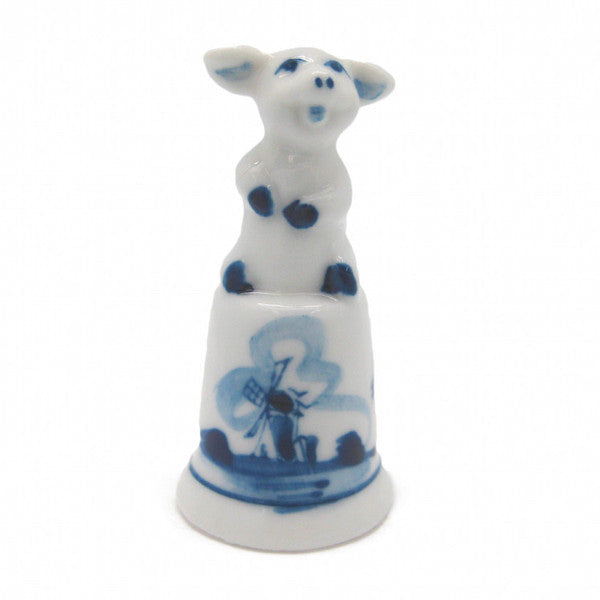 Collectible Thimble Blue and White Piggy - OktoberfestHaus.com
 - 1