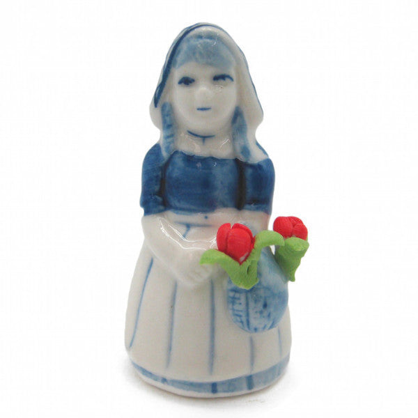 Collectible Miniature Girl with Tulips - OktoberfestHaus.com
 - 1
