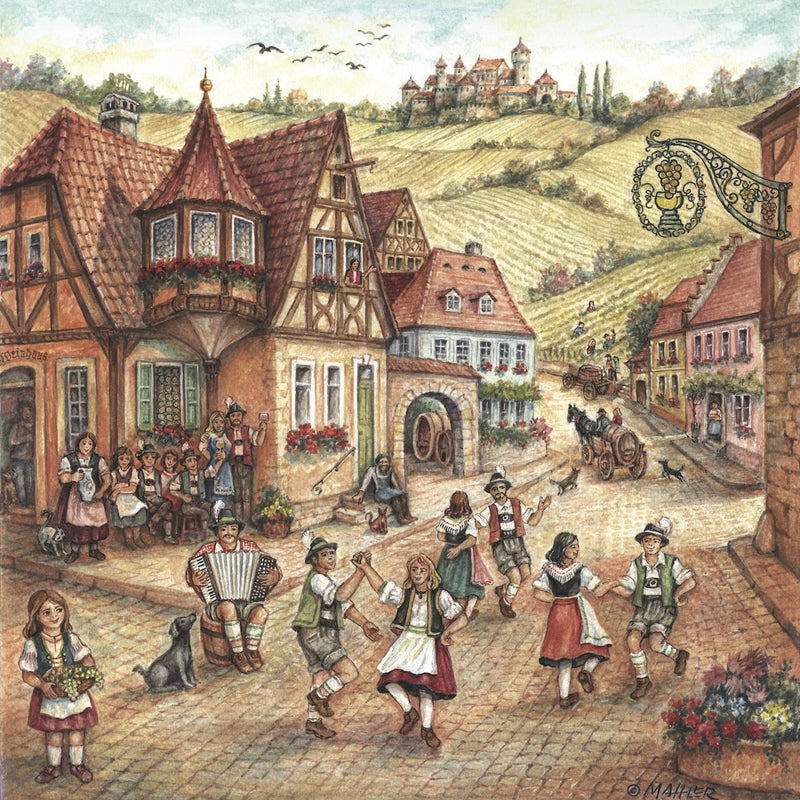 German Village Dancers Ceramic Tile - OktoberfestHaus.com
 - 1