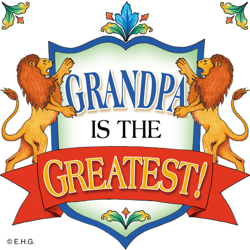 Gift for Grandpa "Grandpa Is The Greatest" Tile - 1 - OktoberfestHaus.com