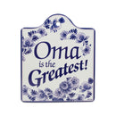 Decorative Delft Blue Cheeseboard: Oma Is the Greatest