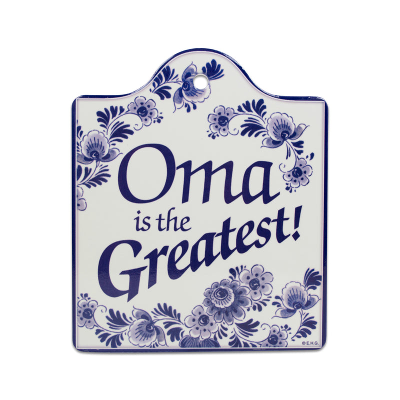 Decorative Delft Blue Cheeseboard: Oma Is the Greatest
