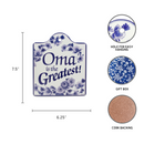 Decorative Delft Blue Cheeseboard: Oma Is the Greatest
