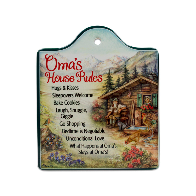 Ceramic Cheeseboard: Oma House Rules Gift