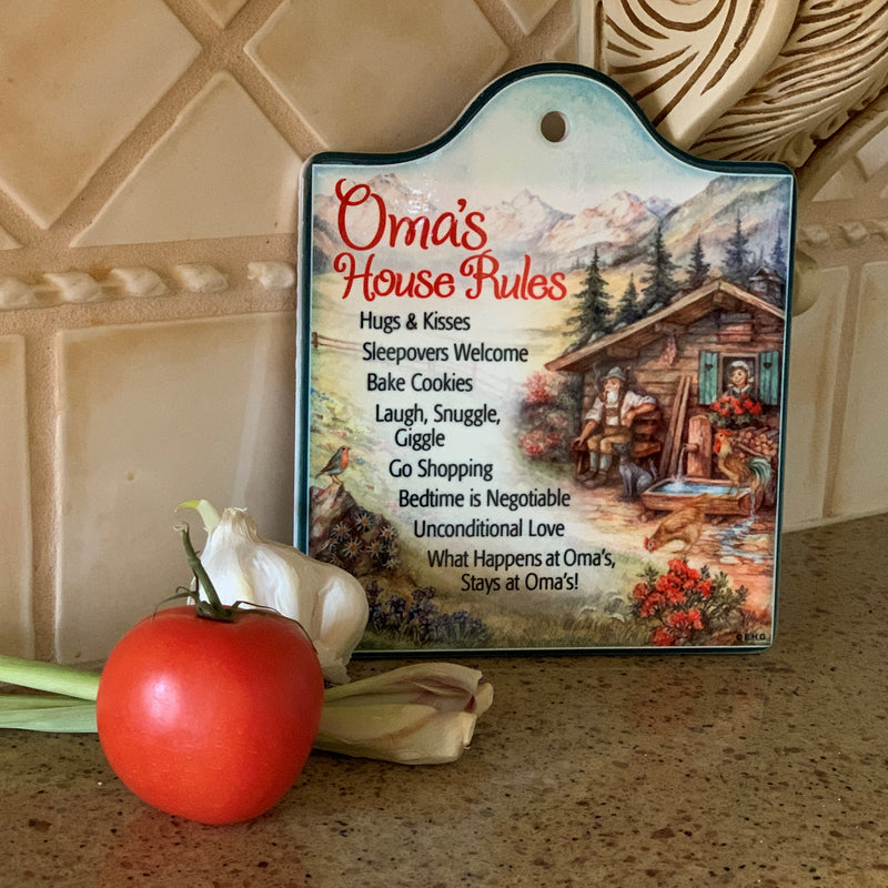 Ceramic Cheeseboard: Oma House Rules Gift
