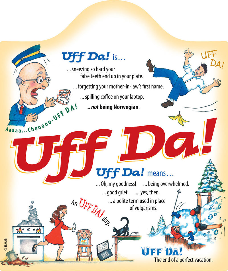 Ceramic Cheeseboard w/ Cork Backing: Uff Da - OktoberfestHaus.com
 - 1