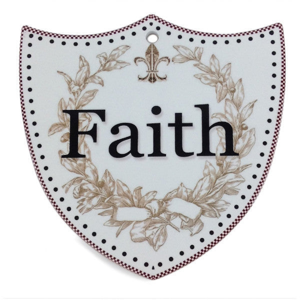 Ceramic Decoration Shield: Faith - OktoberfestHaus.com
 - 1