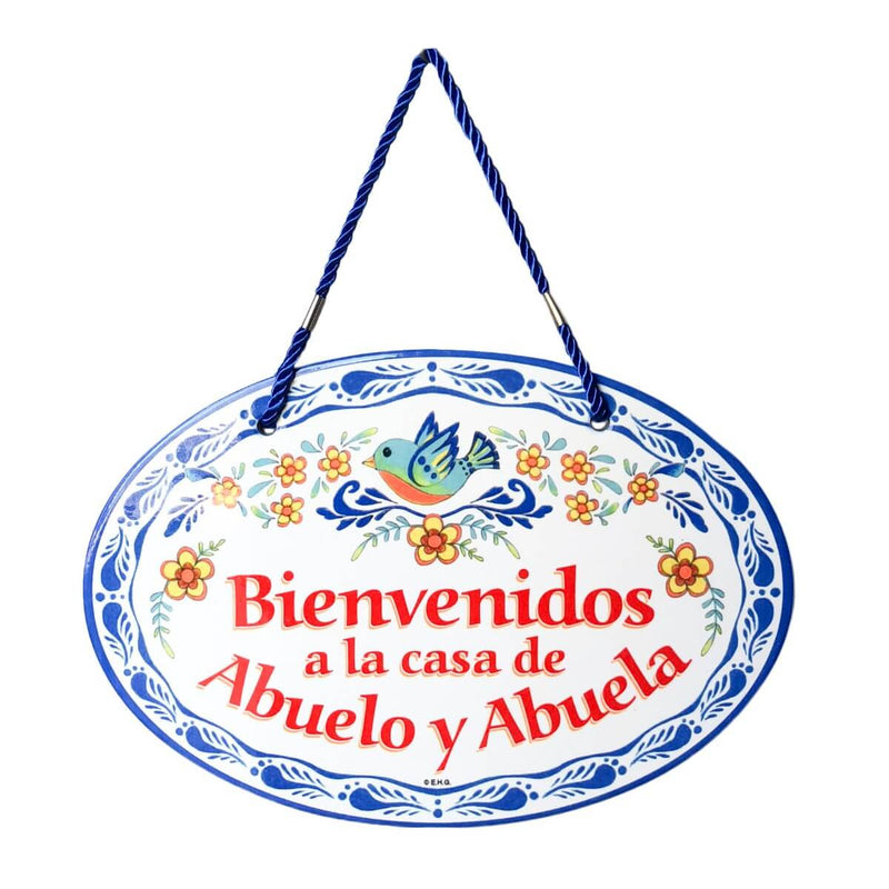 Bienvenido Casa Abuelo & Abuela Decor Door Sign