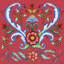 Ceramic Deluxe Plaque: Red Rosemaling - OktoberfestHaus.com
 - 1
