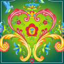 Ceramic Deluxe Plaque: Green Rosemaling - OktoberfestHaus.com
