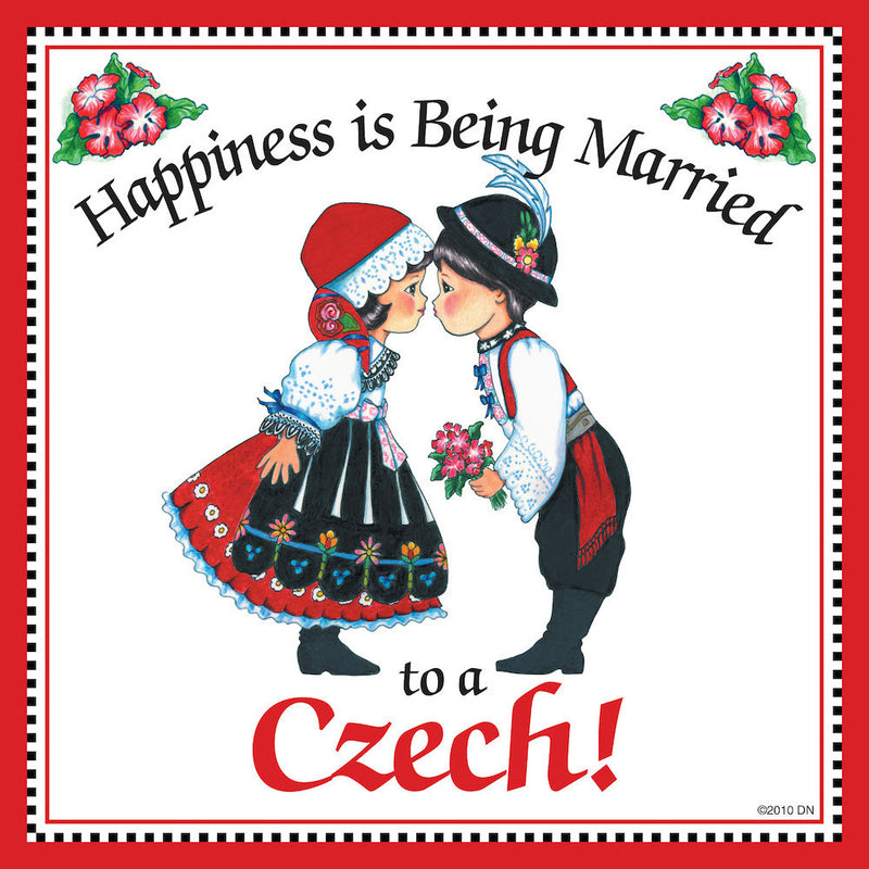 Czech Gift Tile "Married to Czech" - OktoberfestHaus.com
 - 1