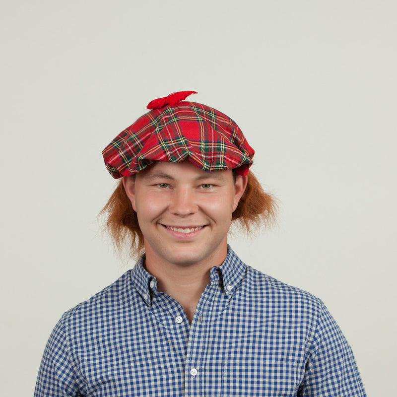 Scottish Hat with Brown Hair Wig - OktoberfestHaus.com
 - 2