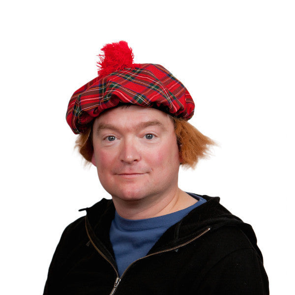 Scottish Hat with Brown Hair Wig - OktoberfestHaus.com
 - 1