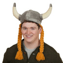 Hat: Cloth Viking Helmet with Braids - OktoberfestHaus.com
