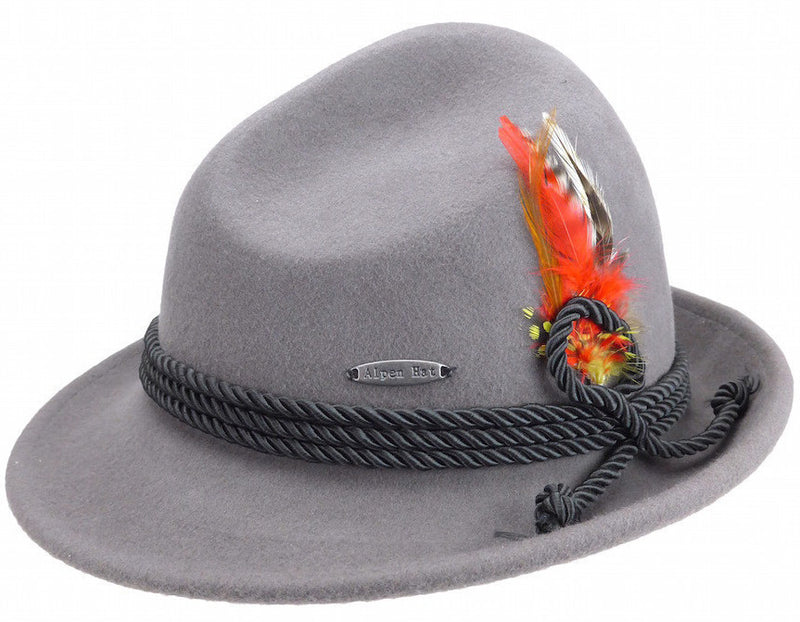 German Bavarian Style Gray 100% Wool Hat - OktoberfestHaus.com
 - 1