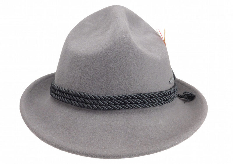 German Bavarian Style Gray 100% Wool Hat - OktoberfestHaus.com
 - 2