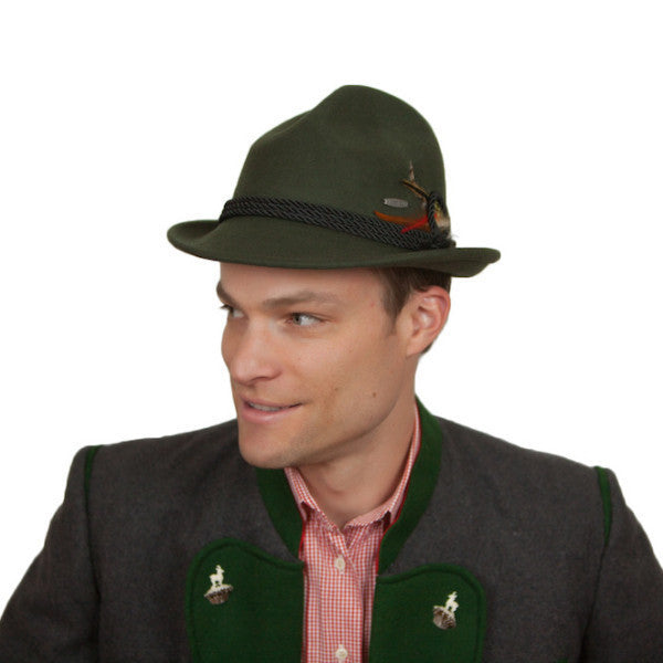 German Bavarian Style Green 100% Wool Hat - OktoberfestHaus.com
 - 4