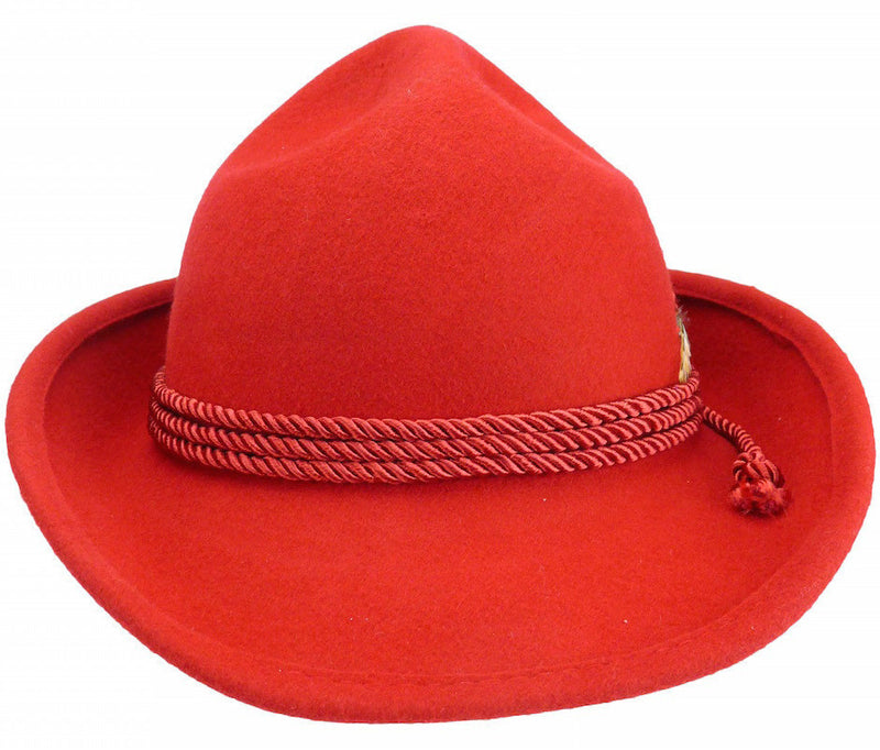 German Bavarian Style Red 100% Wool Hat - OktoberfestHaus.com
 - 2