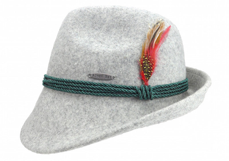 German Alpine Style Gray 100% Wool Hat - OktoberfestHaus.com
 - 1