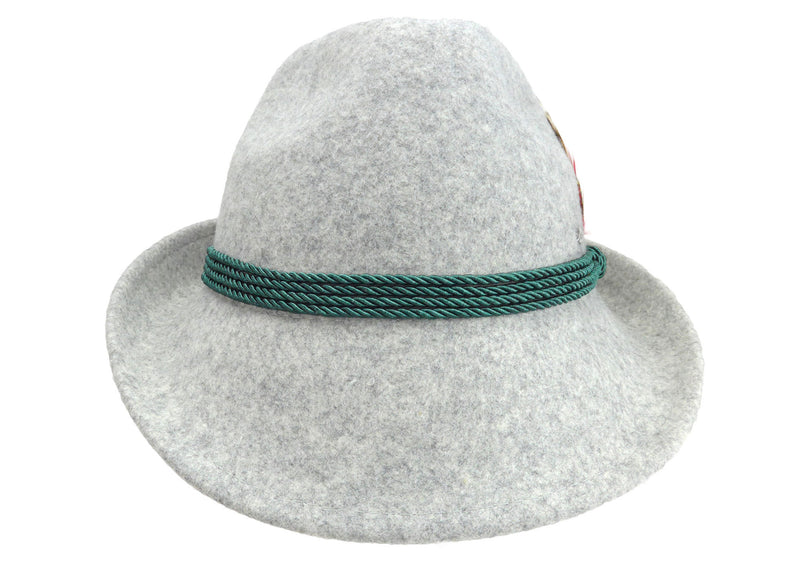 German Alpine Style Gray 100% Wool Hat - OktoberfestHaus.com
 - 3