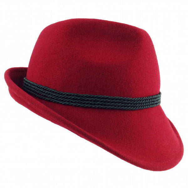 German Alpine Style Red 100% Wool Hat - OktoberfestHaus.com
 - 3