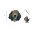 Deluxe Peacock & Blue Hat Feathers Metal Hat Pin