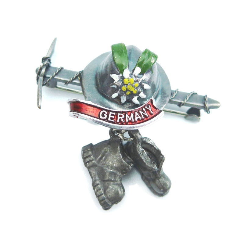 German Hat Pins: Ice Axe & Hiking Boots