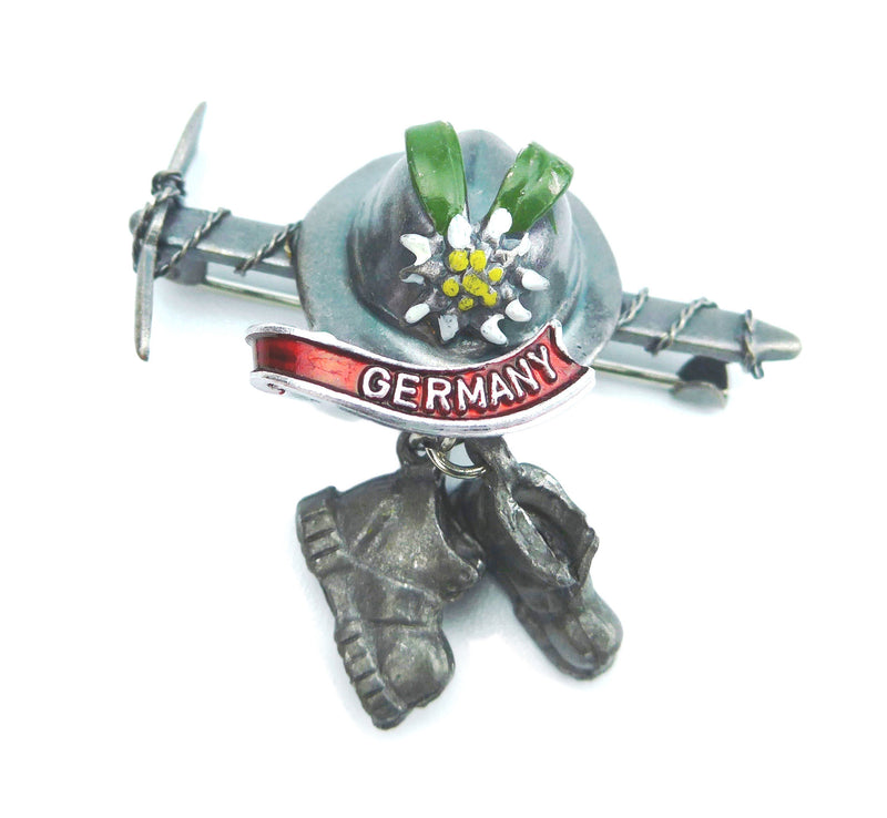 German Hat Pin: Ice Axe & Hiking Boots - OktoberfestHaus.com
