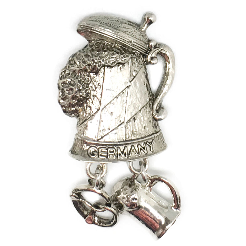 German Beer Stein Fedora Hat Pin with "Germany" Banner