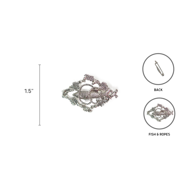 Fish & Ropes German Hunting Collectible Fedora Hat Pin