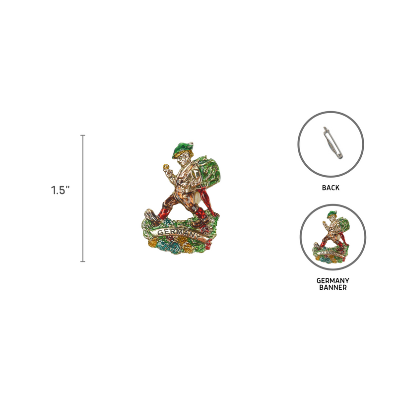 Alpine Hiker German Themed Fedora Hat Pin