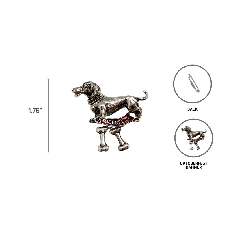 Dachshund Dog Oktoberfest Banner Hat Pin