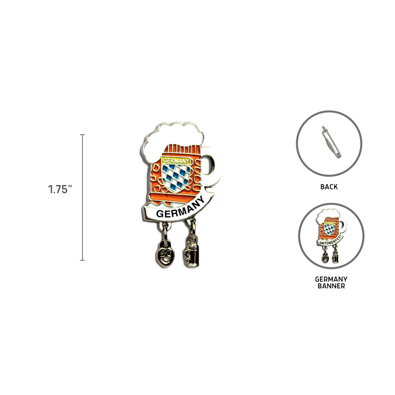 Iconic "Germany" Hat Pins Beer Mug
